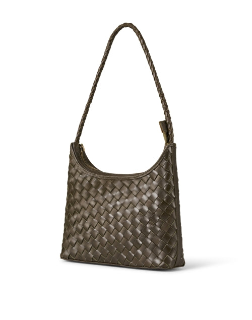 Stylish Olive Green Woven Leather Single - Strap Marni Shoulder Bag