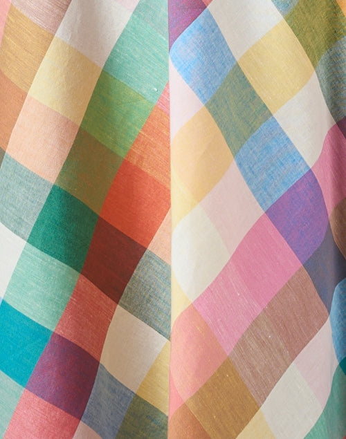 Easton Colorful Multi - Plaid Stretchable Linen Women's Dress for Everyday Wear
