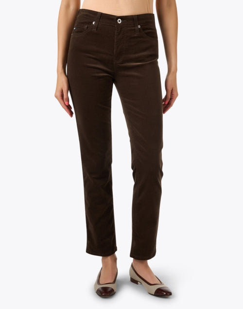 Super Stretch Lightweight Brown Corduroy Mari High - Rise Pant