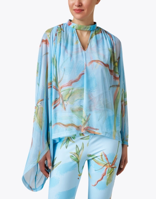 Stylish Perla Bamboo-Printed Women's Blouse for Tropical Getaways