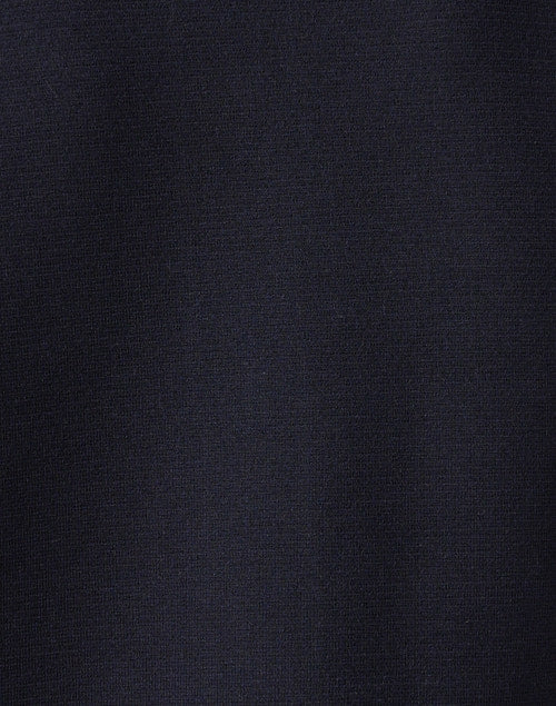 Navy Collared Short - Sleeve Pacha Sweater with Tan Trim