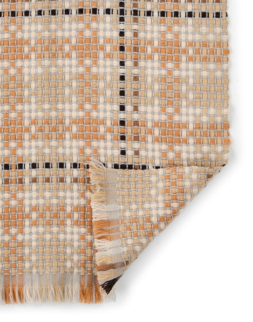 Luxurious Beige Multi - Patterned Plaid Wool - Cashmere Scarf