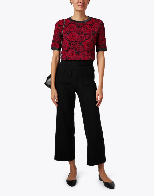Stretchable Black Tweed Wide - Leg Cameron Pants for Seasonal Wear