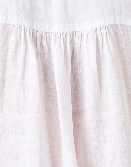 Claudine Women's Casual White Linen Cotton Gauze Top
