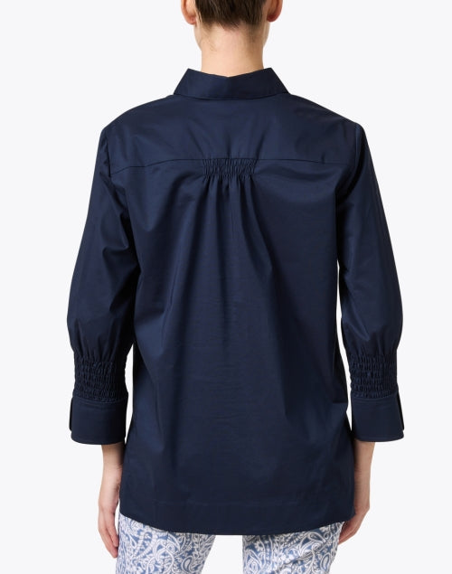 Stylish Navy Stretch Cotton Morgan Shirt by Hinson Wu