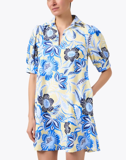 Emerson Fashionable Dress with Yellow and Blue Print for Effortless Everyday Wear