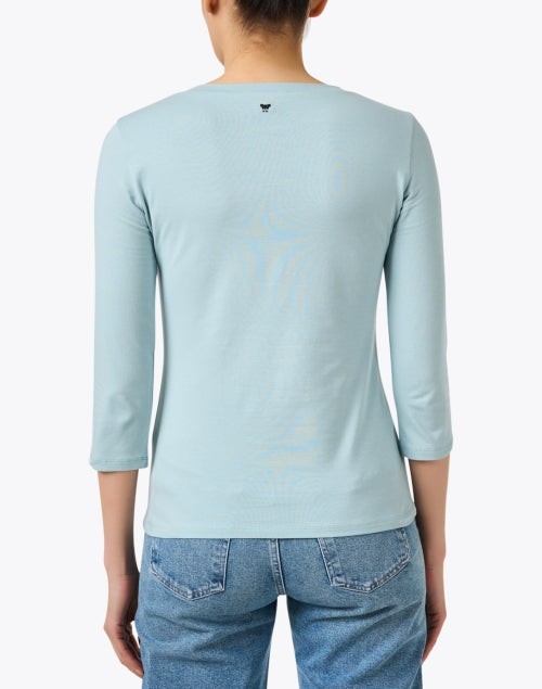 Weekend Max Mara Multia Pastel Teal Women's Knit Jersey Top for Weekend Wear