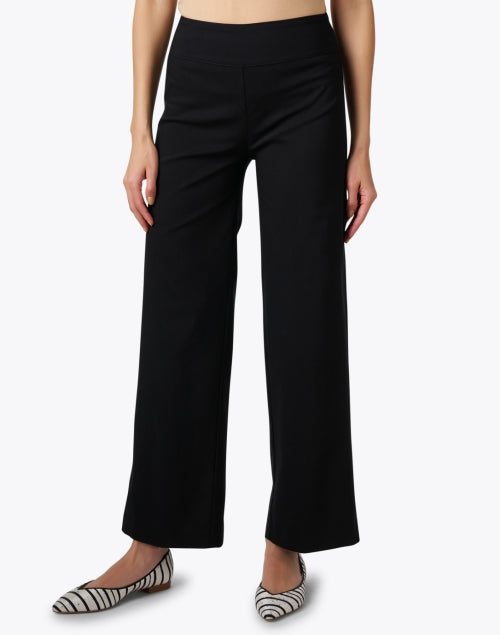 Stylish Black Wide-Leg Elastic Waist Pull-On Pants