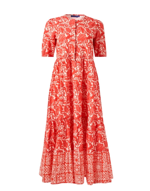 Stylish Ro's Garden Daphne Red Printed Cotton Maxi Dress for Weekend