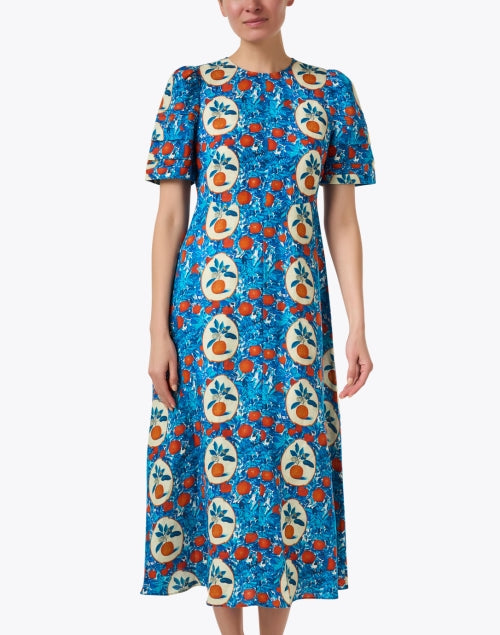Stylish Casey Women's Multi Orange Print Summer Dress