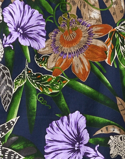 Audrey Cotton Stretch Dress with Multi Jungle Print