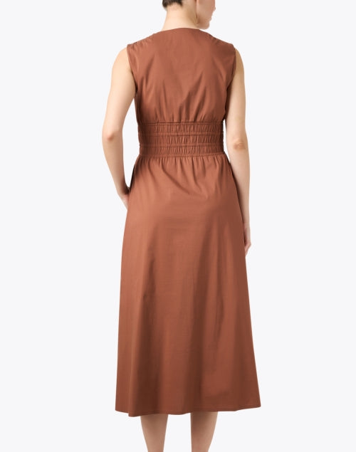 Stylish Brown Cotton Blend Midi Dress for Women