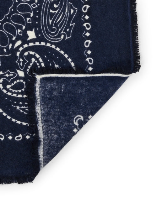 Navy Bandana Pattern Cashmere Scarf Inspired by Hachiko