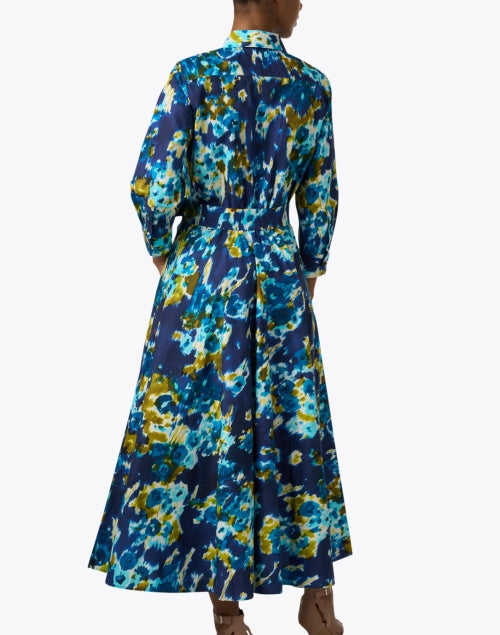Stylish Davida Blue Multi - Print 100% Cotton Shirt Dress for Women