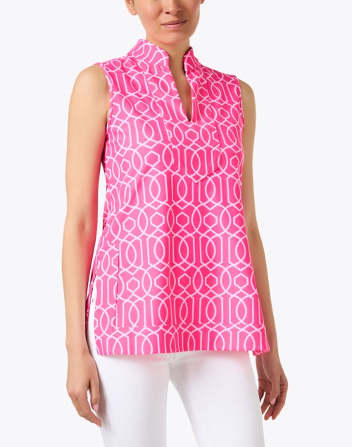 Stylish Keira Pink Printed Sleeveless Top for Seasonal Fashion