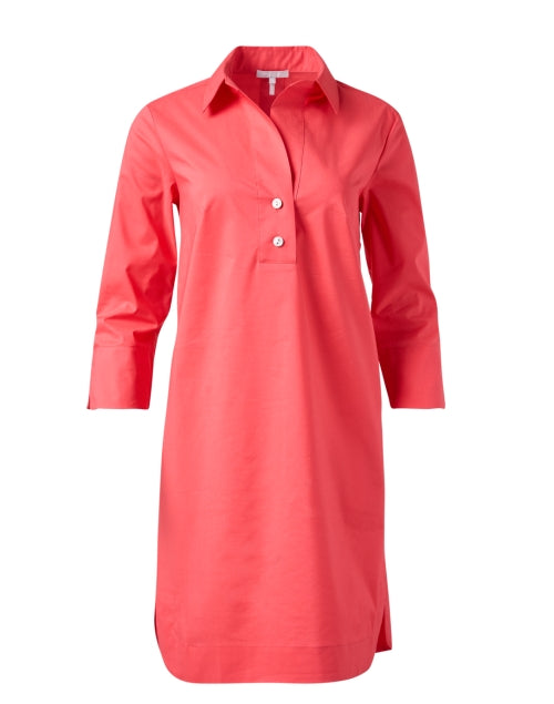 Aileen Women's Coral-colored Cotton Casual Shirt Dress
