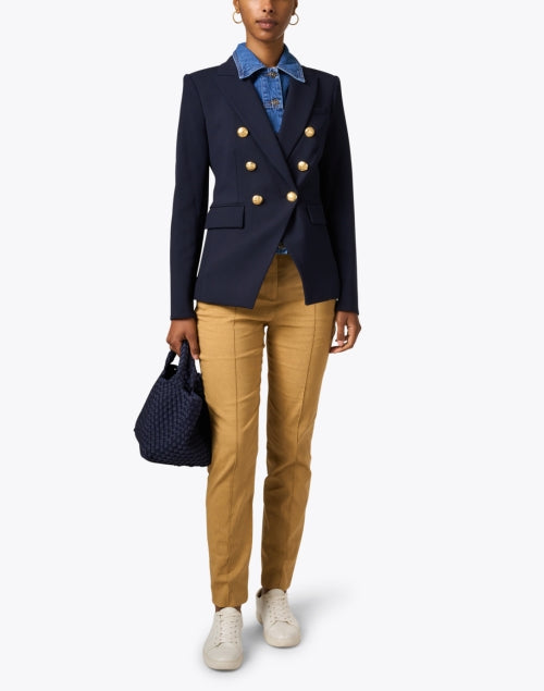 Veronica Beard's Stylish Slate Blue Denim Dickey for a Bulk - free Look