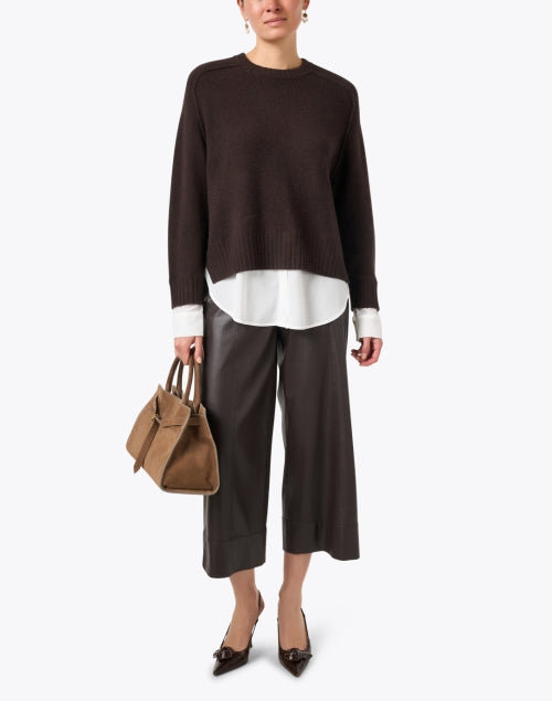 Parson Brown Stylish Wool Cashmere Blend Look - alike Sweater for a Chic Appearance