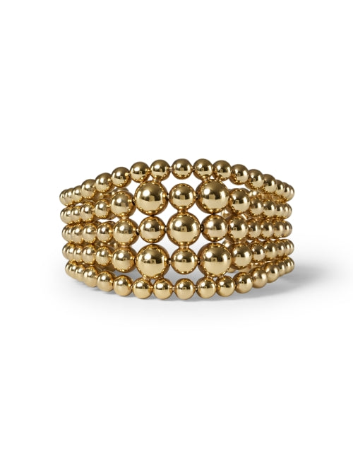 Gas Bijoux 22k Gold Plated Bohemian Pearl Beaded MultiPerla Cuff