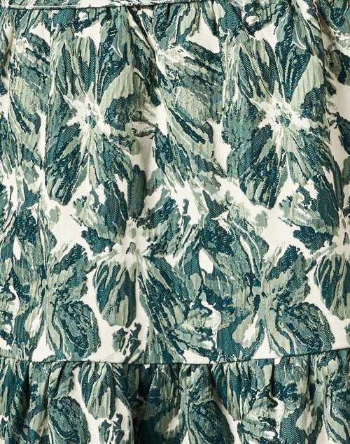 Stylish Sadie Green Floral Jacquard Dress for Special Occasions