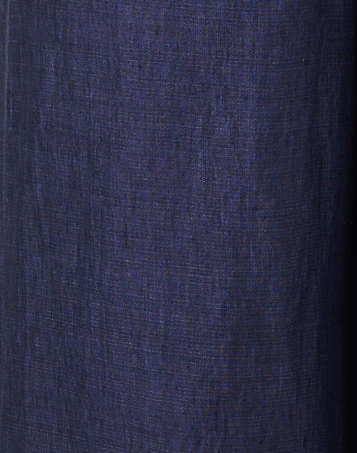 Stylish Delft Blue 100% Linen Cropped Wide-Leg Men's/Women's Pants