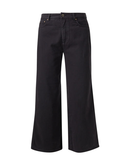 Sally Black Women's Wide-Leg Cropped Denim Jeans