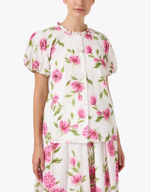 Elegant Floral-Print Lightweight 100% Cotton Tammy Top