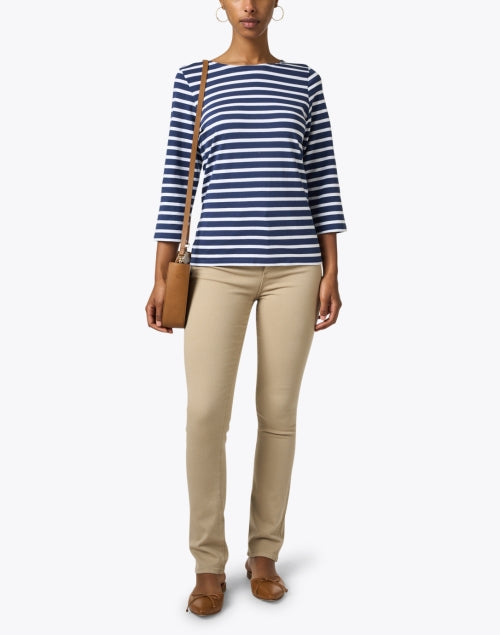 Classic Airy Cotton Navy and White Striped Shirt by Saint James