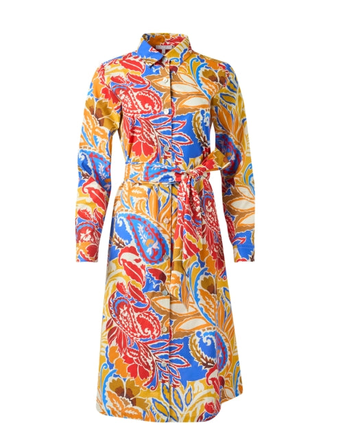 Tamron Multi Paisley Patterned Cotton Women's Shirt Dress for Stylish Occasions