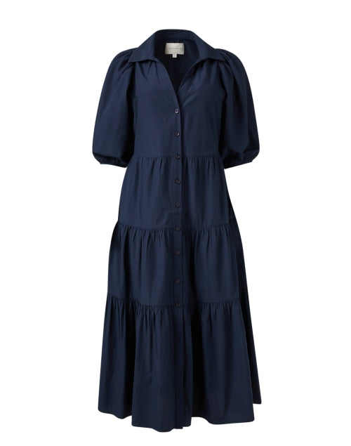 Stylish Antigua Navy Women's Dress with Elbow - Length Balloon Sleeves