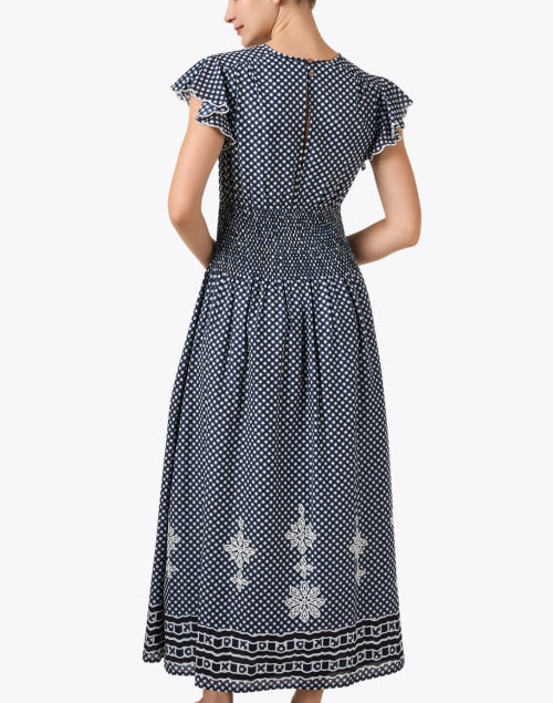 Stylish Aurelia Navy-Printed Cotton Women's Summer Dress