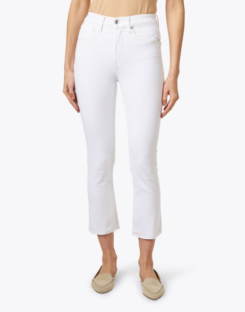 Veronica Beard Carly High - rise Stretch Denim White Kick Flare Jeans