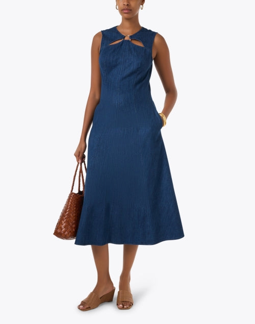 Elegant Maria Women's Indigo Denim A-Line Dress