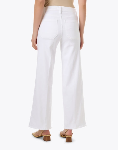 Frame's Stylish Slim-Fit White Wide-Leg Denim Jeans