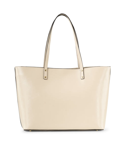 Elegant Ivory-Colored Leather Tote Handbag by Trixie