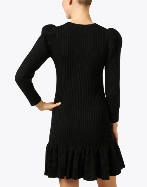 Madeleine Thompson's Stylish Black Wool Cashmere Blend Knit Sweater Dress