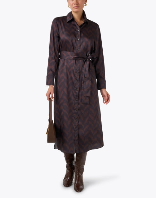 Marc Cain Women's Multi - Chevron Patterned Shirt - Style Midi Dress