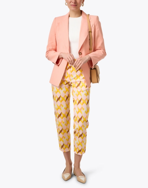 Stylish Multicolor Geometric Printed Slim - Fit 100% Cotton Pants