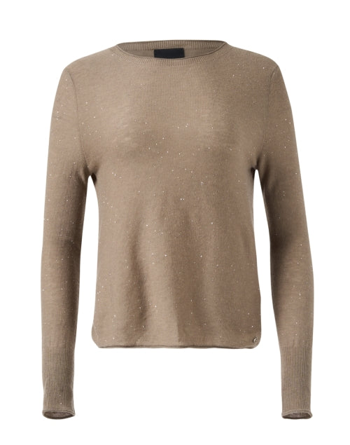 Stylish Taupe-colored Wool Knit Sweater for Fashionable Wear