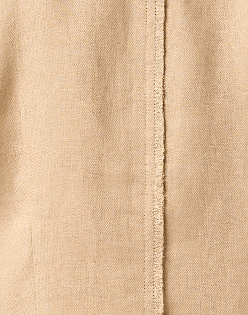 Stylish Lightweight Tan Linen Fringe-Trimmed Jacket for Modern Women