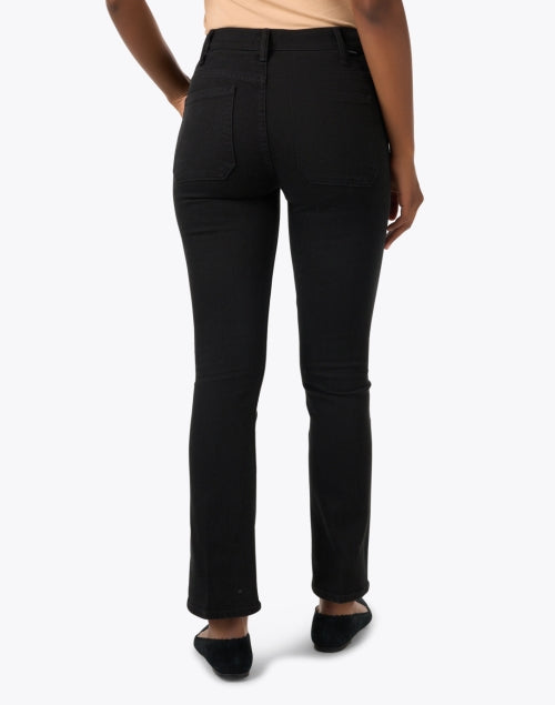 Mother's Stylish Black Stretch Denim Patch Pocket Bootcut Jeans