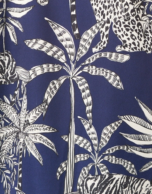 Navy Multi - Print Women's Blouse by Vilagallo Named Mafalda