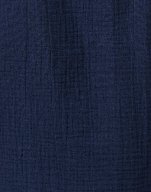 Navy Blue 100% Cotton Avery V - neck Top for Warm Weather