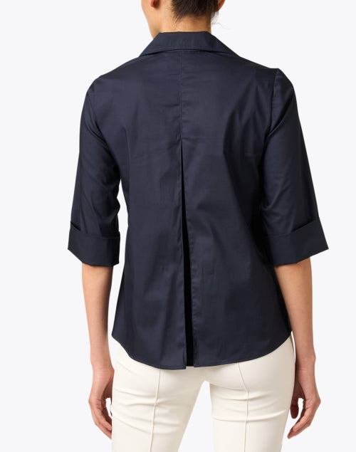 Navy Cotton Poplin Swing Shirt for Timeless Everyday Wear