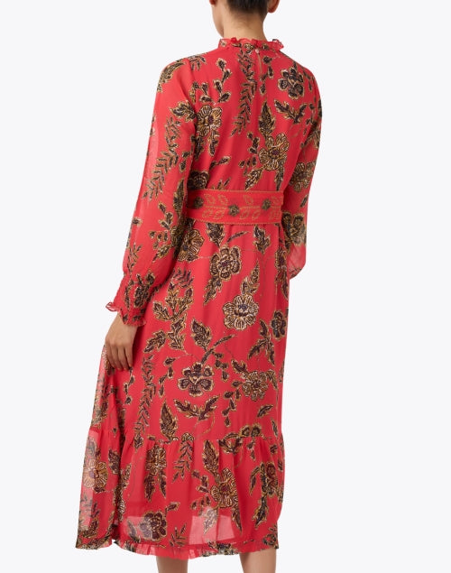 Stylish Gwynn Red Floral Print Women's Maxi Dress