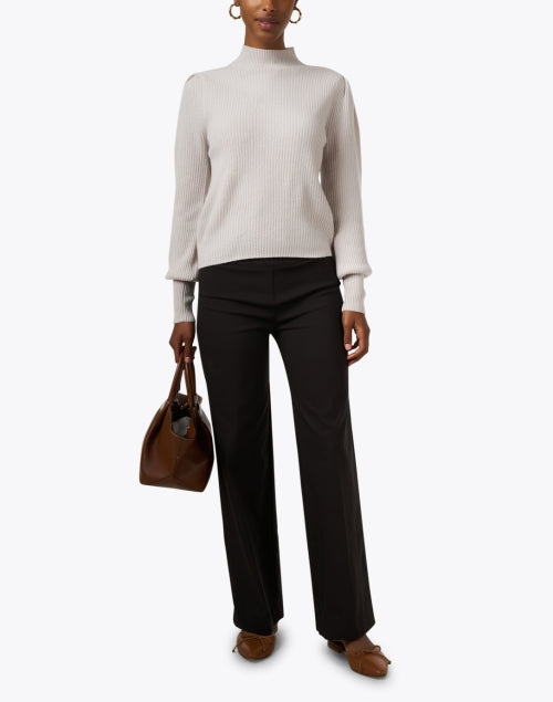 Stretchy Chocolate Brown Wide-Leg Pull-On Pants by Elliott Lauren