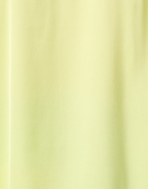 Stunning Stretch Silk Cap-Sleeved Blouse in Bright Chartreuse