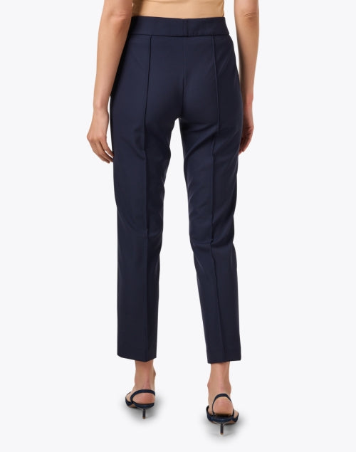 Navy Twill Slim-Fit Cropped Briley Pants for Stylish Warm Weather