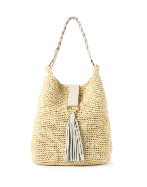 Stylish Sorrento Ivory Beige Raffia Shoulder Bag for Summer