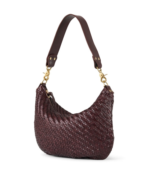 Medium-Sized Cream Woven Leather Convertible Messenger Bag